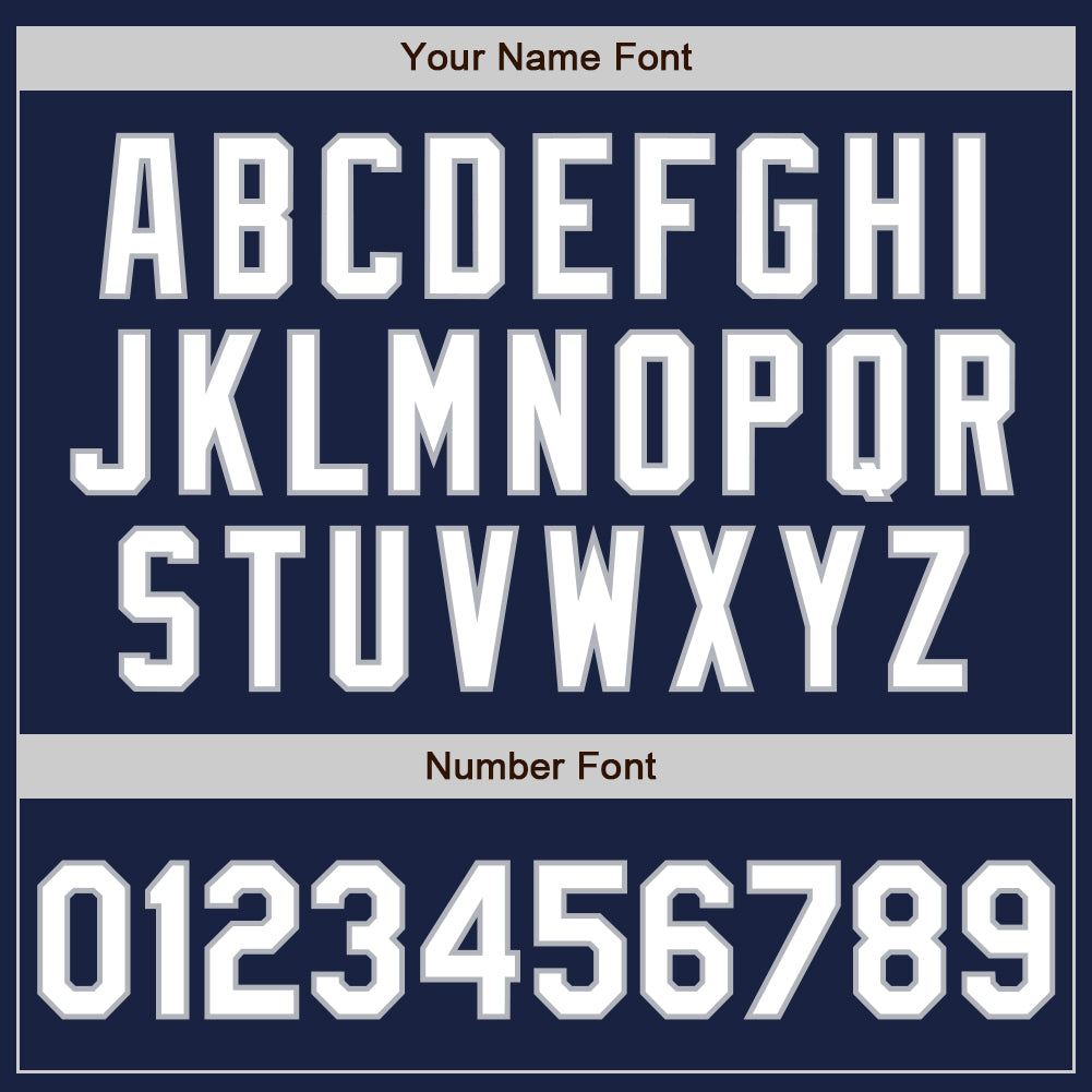 Custom Navy White-Gray Authentic Baseball Jersey - Sky-Custom
