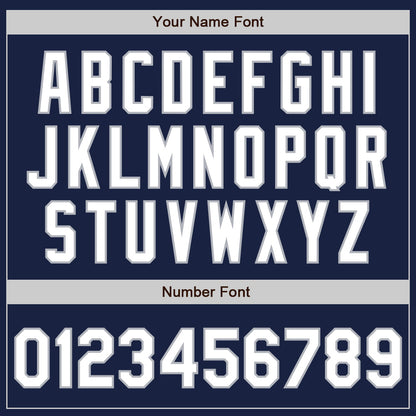 Custom Navy White-Gray Authentic Baseball Jersey - Sky-Custom