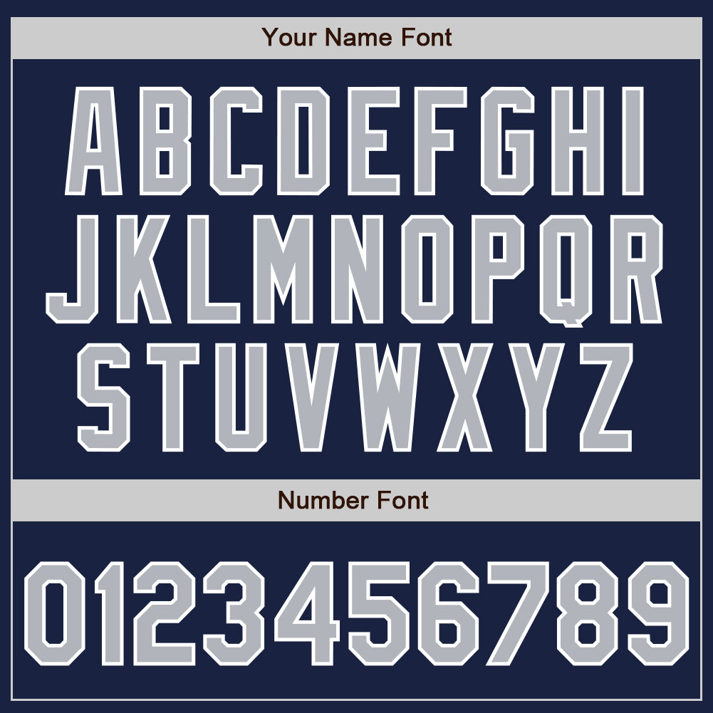 Custom Navy Gray-White Authentic Baseball Jersey - Sky-Custom