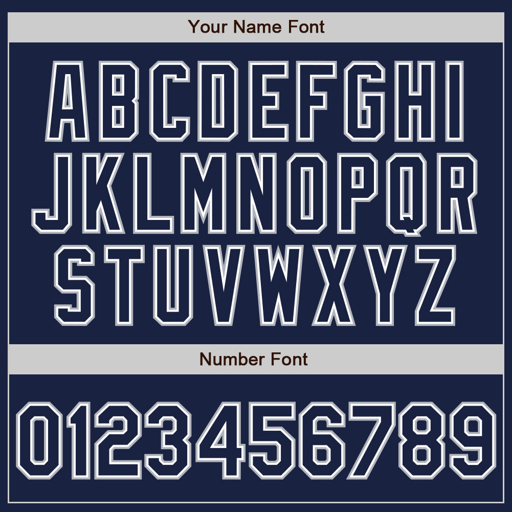 Custom Navy White-Gray Authentic Baseball Jersey - Sky-Custom
