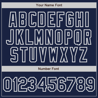 Custom Navy White-Gray Authentic Baseball Jersey - Sky-Custom