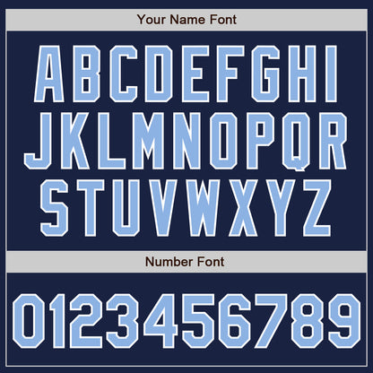 Custom Navy Light Blue-White Authentic Baseball Jersey - Sky-Custom