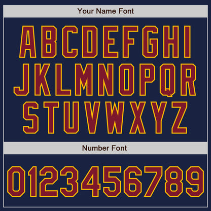 Custom Navy Crimson-Gold Authentic Baseball Jersey - Sky-Custom