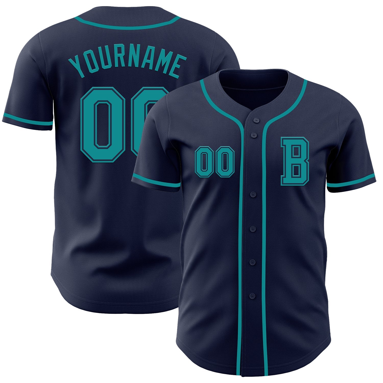 Custom Navy Teal Authentic Baseball Jersey - Sky-Custom