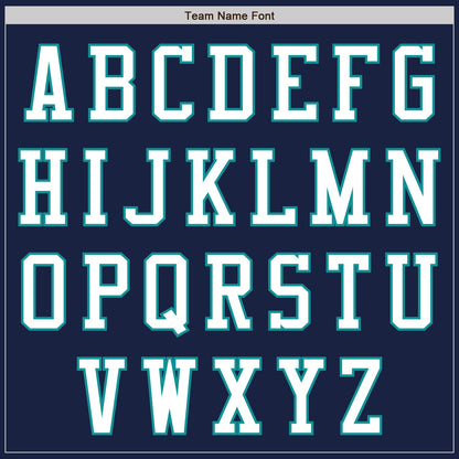 Custom Navy White-Teal Authentic Baseball Jersey - Sky-Custom