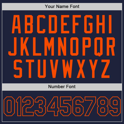 Custom Navy Orange Authentic Throwback Basketball Jersey - Sky-Custom