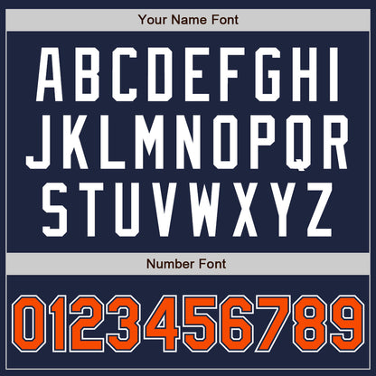 Custom Navy Orange-White Authentic Baseball Jersey - Sky-Custom