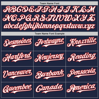 Custom Navy White-Red Authentic Baseball Jersey - Sky-Custom