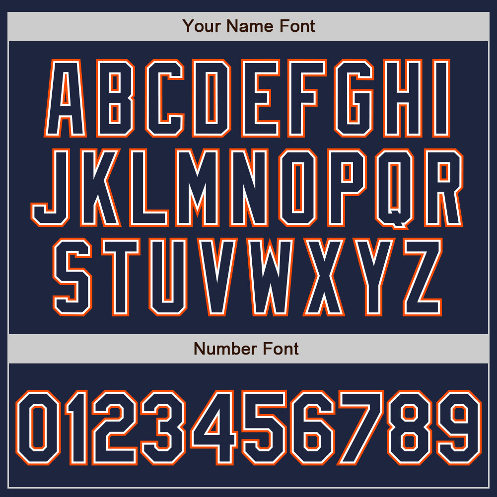 Custom Navy White-Orange Authentic Baseball Jersey - Sky-Custom