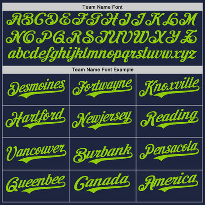 Custom Navy Neon Green Authentic Baseball Jersey - Sky-Custom