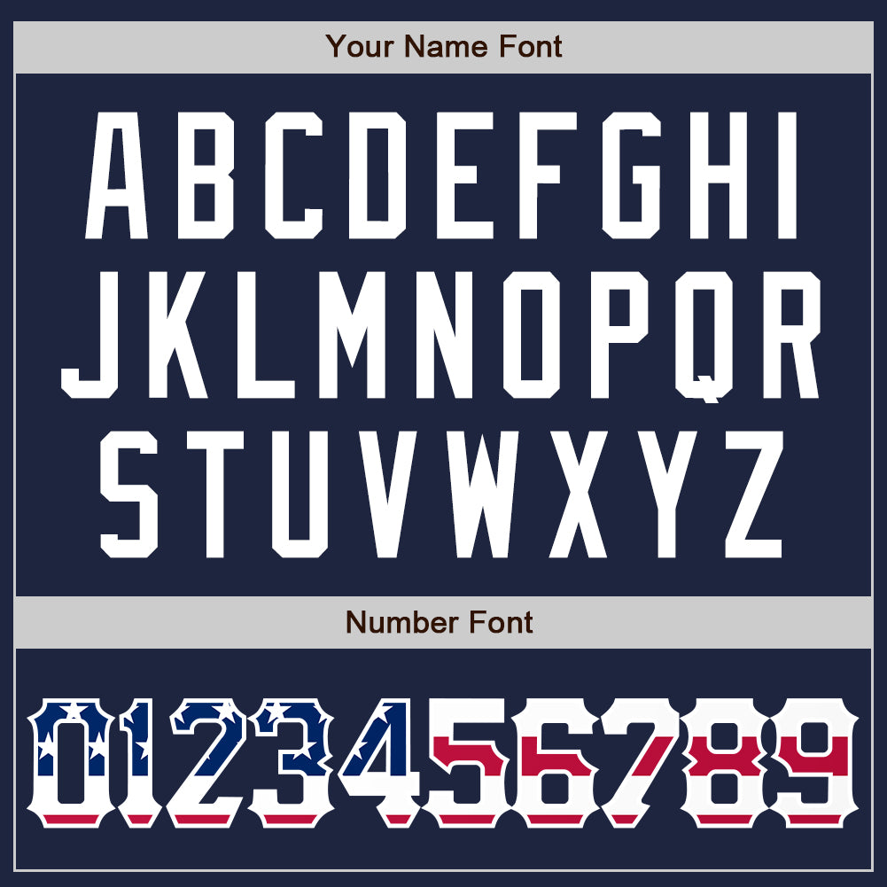 Custom Navy White Pinstripe USA Flag Authentic Baseball Jersey - Sky-Custom