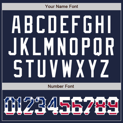 Custom Navy White Pinstripe USA Flag Authentic Baseball Jersey - Sky-Custom