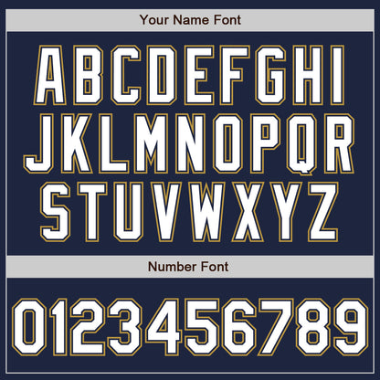 Custom Navy White Old Gold Authentic Baseball Jersey - Sky-Custom