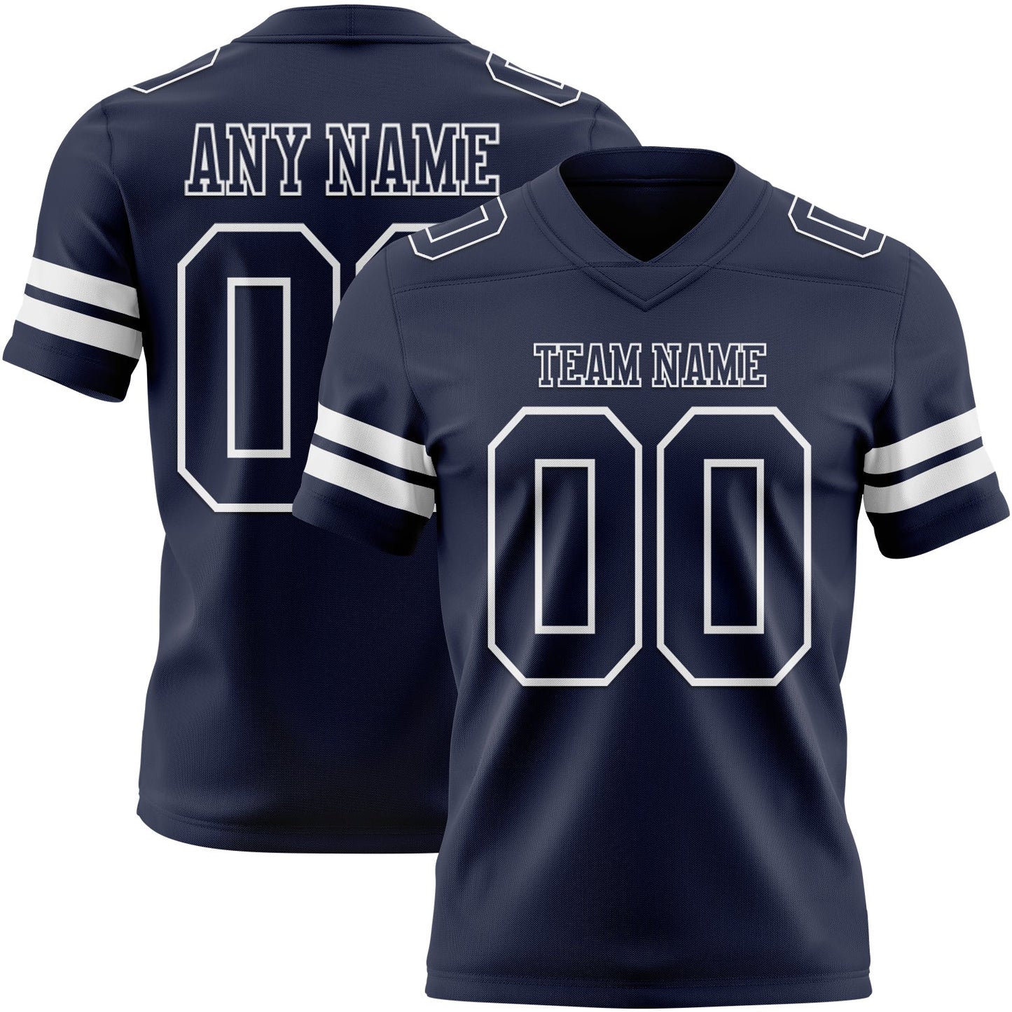 Custom Navy White Mesh Authentic Football Jersey - Sky-Custom