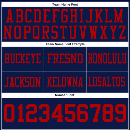 Custom Navy Red Mesh Authentic Football Jersey - Sky-Custom