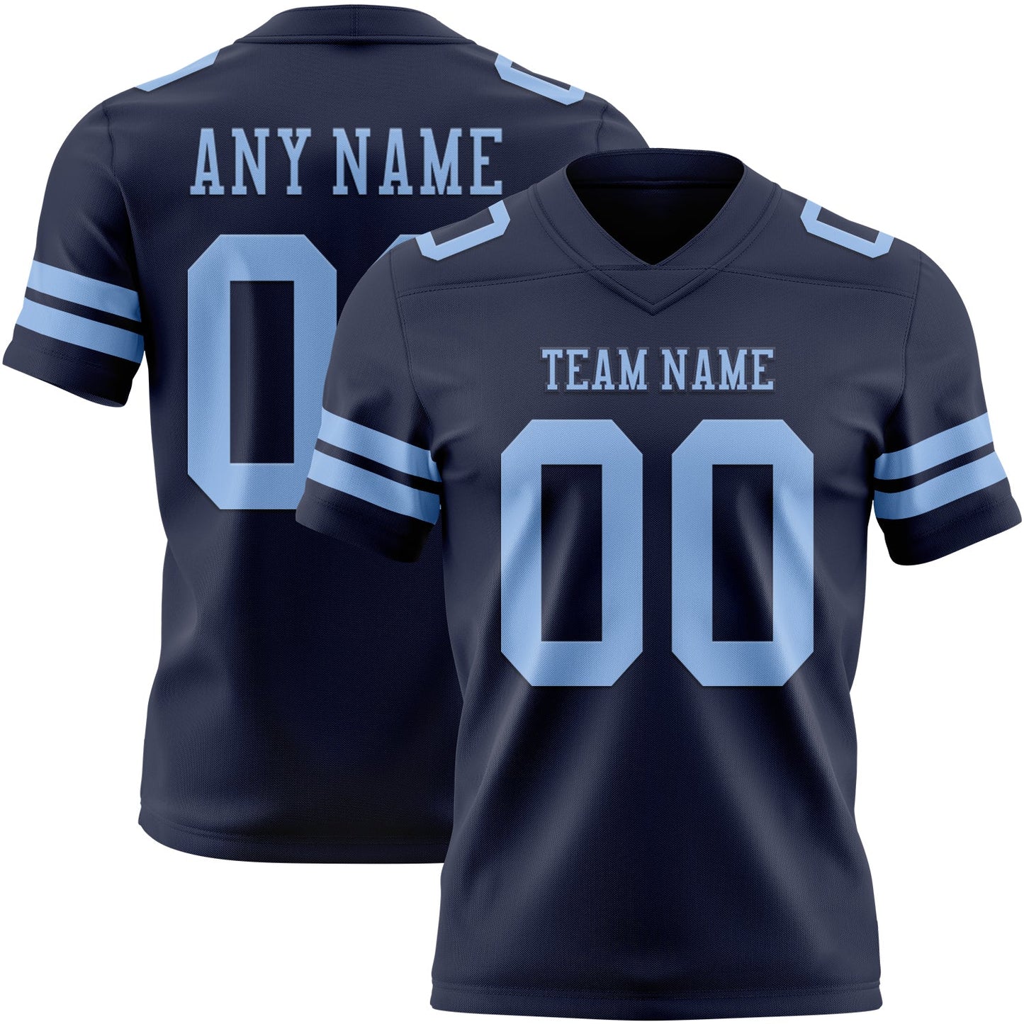 Custom Navy Light Blue Mesh Authentic Football Jersey - Sky-Custom
