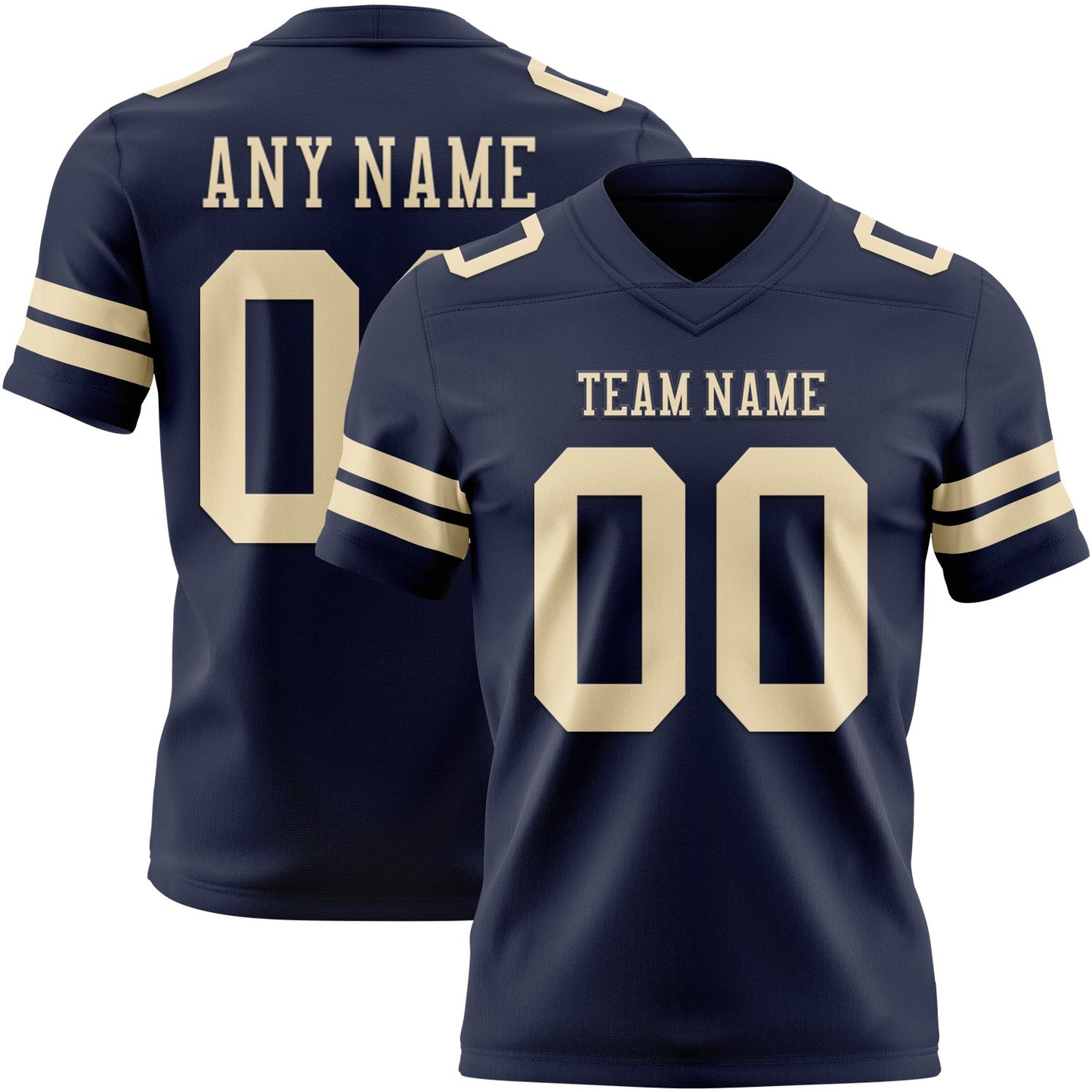Custom Navy Cream Mesh Authentic Football Jersey - Sky-Custom