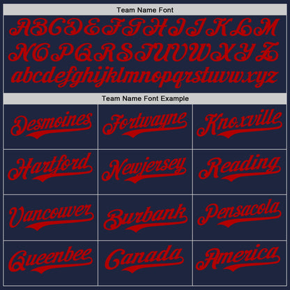 Custom Navy White-Red Authentic Baseball Jersey - Sky-Custom