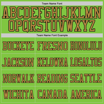 Custom Neon Green Black-Old Gold Mesh Authentic Football Jersey - Sky-Custom