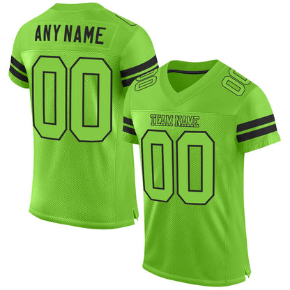 Custom Neon Green Neon Green-Black Mesh Authentic Football Jersey - Sky-Custom