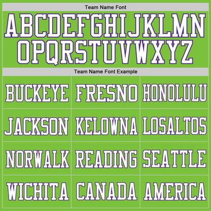 Custom Neon Green White-Purple Mesh Authentic Football Jersey - Sky-Custom