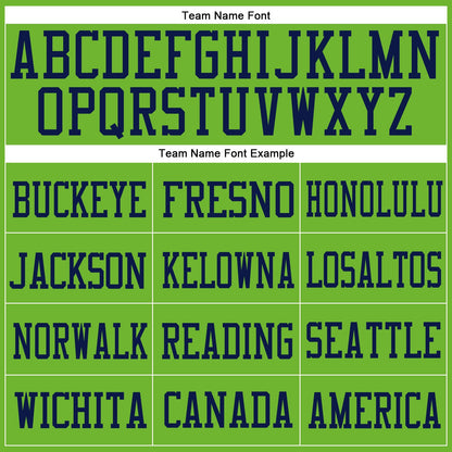 Custom Neon Green Pink-Navy Mesh Authentic Football Jersey - Sky-Custom