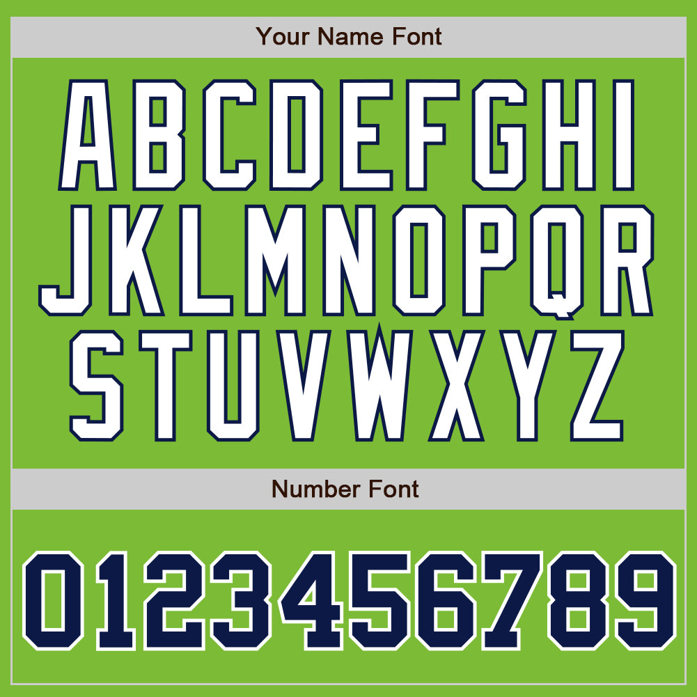 Custom Neon Green Navy Pinstripe Navy-White Authentic Baseball Jersey - Sky-Custom