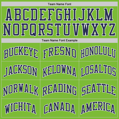 Custom Neon Green White-Navy Authentic Basketball Jersey - Sky-Custom