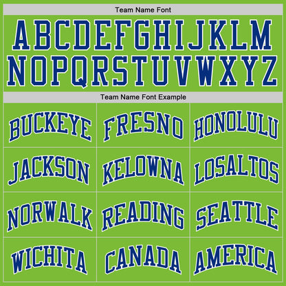 Custom Neon Green Royal-White Authentic Basketball Jersey - Sky-Custom