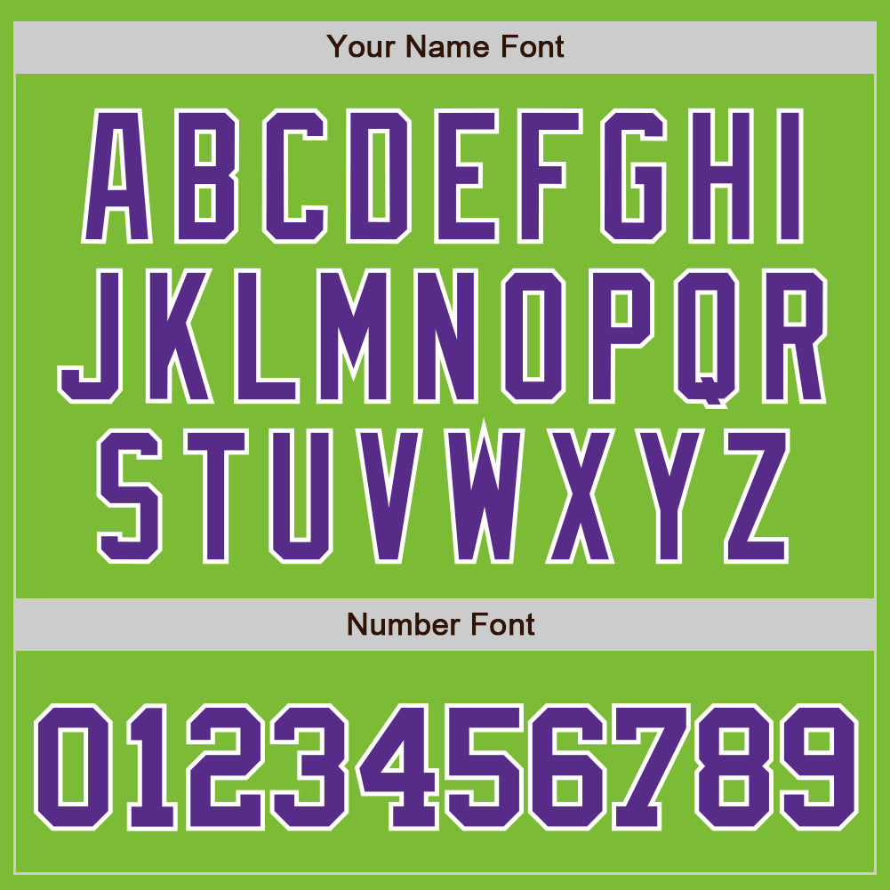 Custom Neon Green Purple-White Authentic Baseball Jersey - Sky-Custom