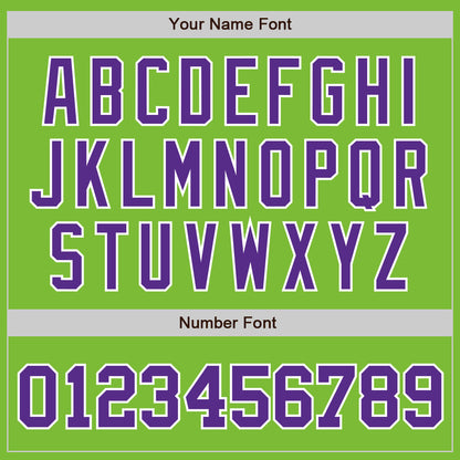 Custom Neon Green Purple-White Authentic Baseball Jersey - Sky-Custom