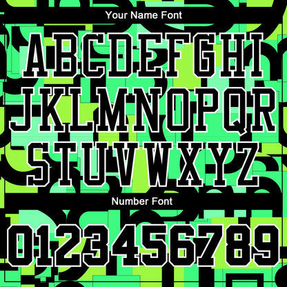 Custom Neon Green Black-White Music Festival Round Neck Sublimation Basketball Suit Jersey - Sky-Custom