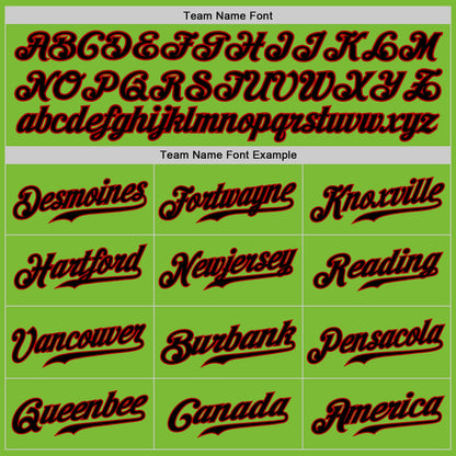 Custom Neon Green Black-Red Authentic Baseball Jersey - Sky-Custom