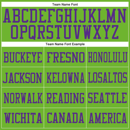 Custom Neon Green Purple Mesh Authentic Football Jersey - Sky-Custom