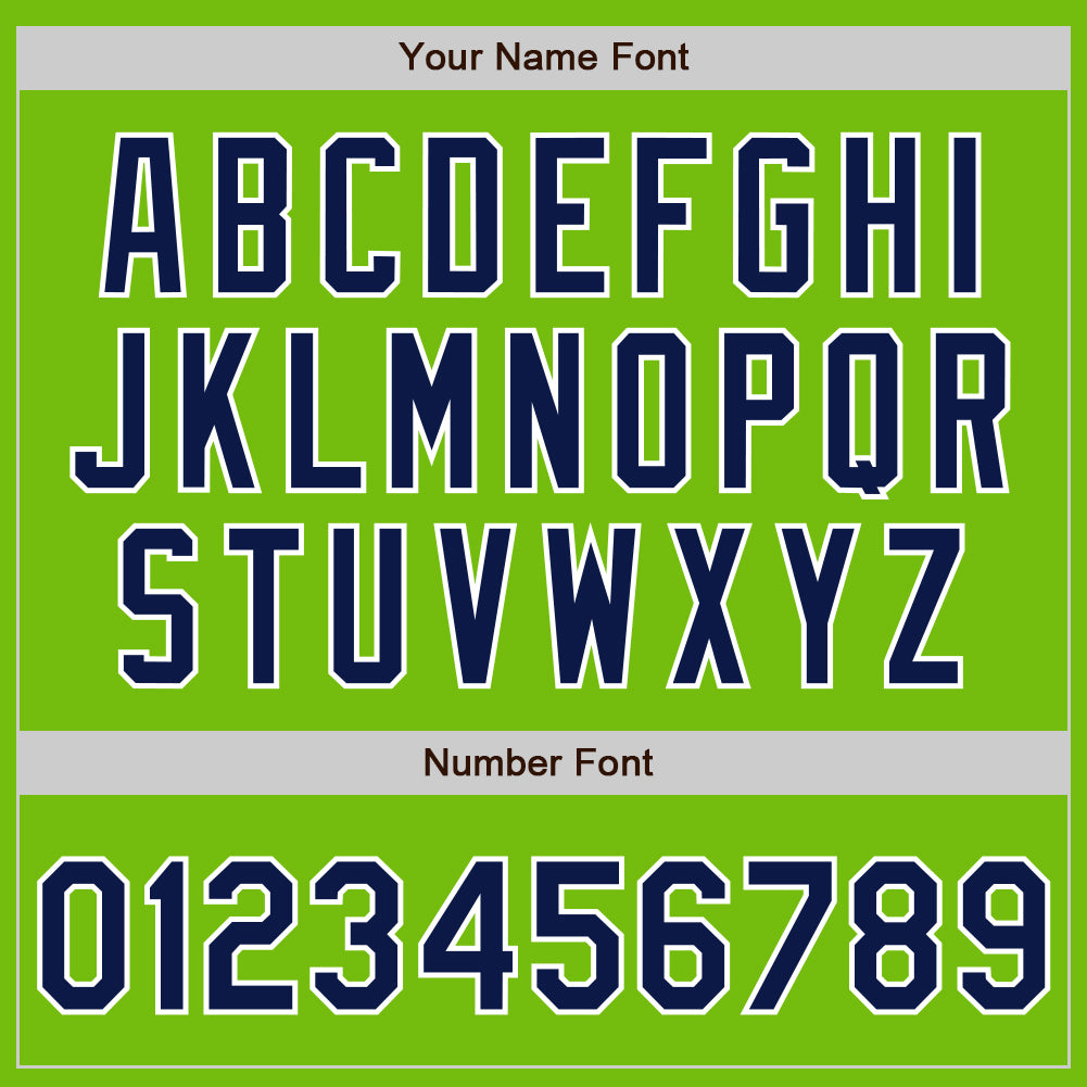 Custom Neon Green Navy Pinstripe Navy-White Authentic Baseball Jersey - Sky-Custom