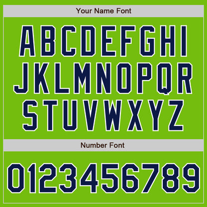 Custom Neon Green Navy Pinstripe Navy-White Authentic Baseball Jersey - Sky-Custom