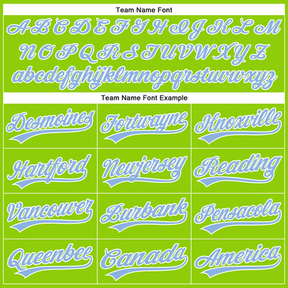 Custom Neon Green Light Blue-White Authentic Baseball Jersey - Sky-Custom