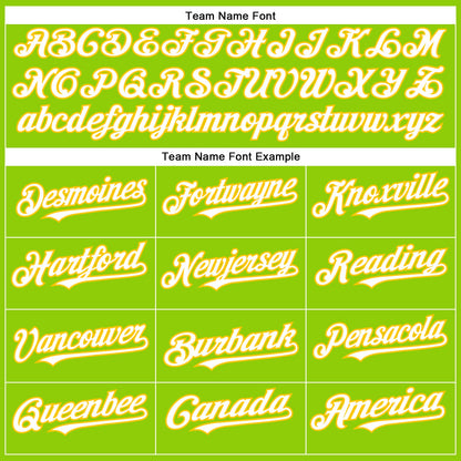 Custom Neon Green White-Yellow Authentic Baseball Jersey - Sky-Custom
