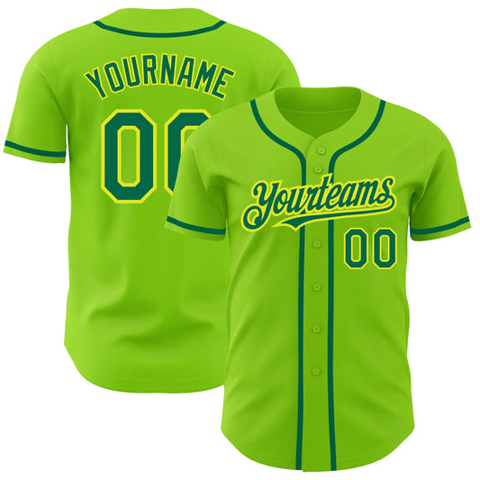 Custom Neon Green Kelly Green-Neon Yellow Authentic Baseball Jersey - Sky-Custom