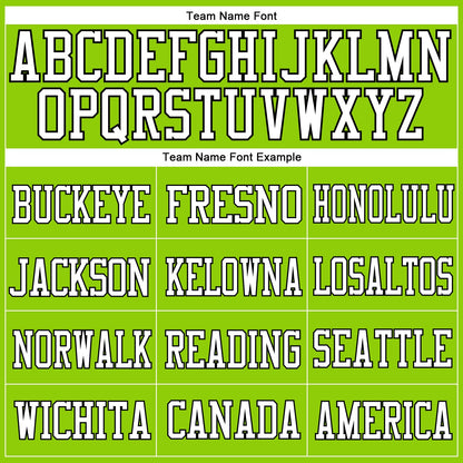 Custom Neon Green White-Black Mesh Authentic Football Jersey - Sky-Custom