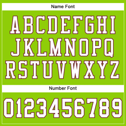 Custom Neon Green White-Burgundy Mesh Authentic Football Jersey - Sky-Custom