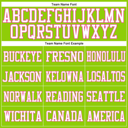 Custom Neon Green White-Pink Mesh Authentic Football Jersey - Sky-Custom