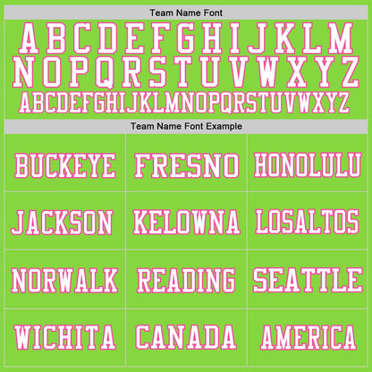 Custom Neon Green Pink-White Mesh Authentic Football Jersey - Sky-Custom