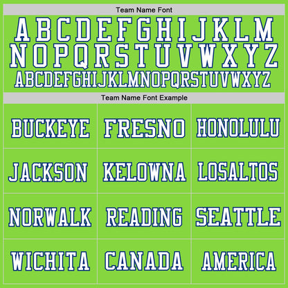 Custom Neon Green Royal-White Mesh Authentic Football Jersey - Sky-Custom