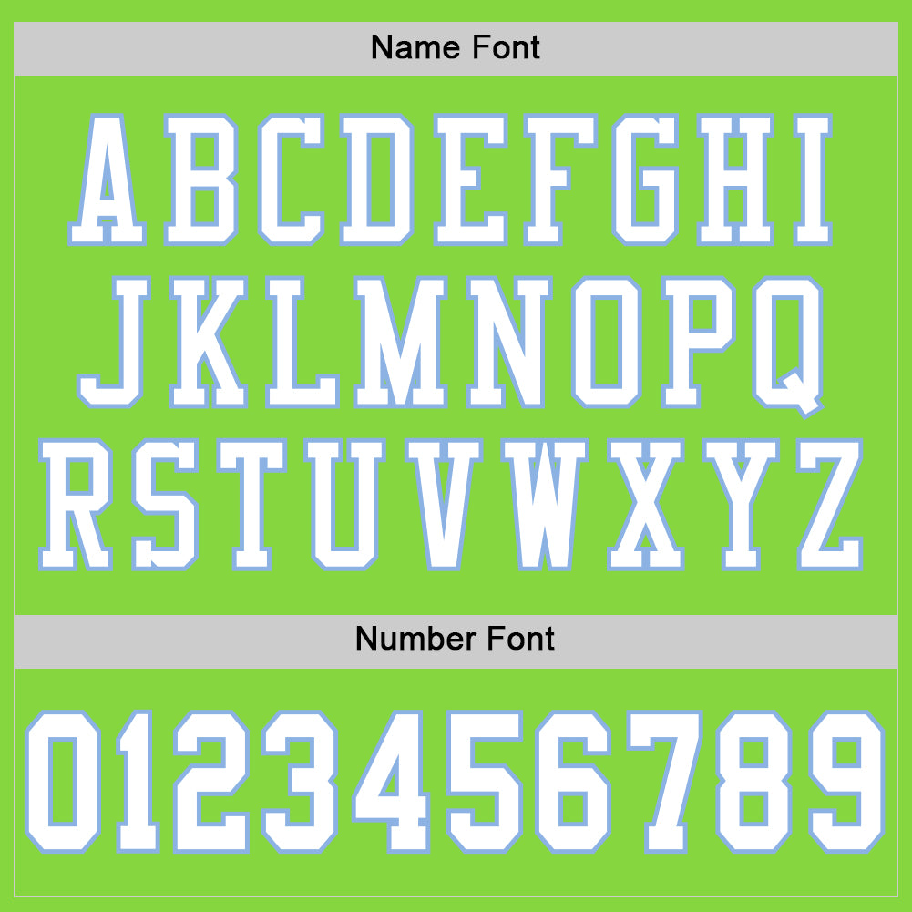 Custom Neon Green White-Light Blue Mesh Authentic Football Jersey - Sky-Custom