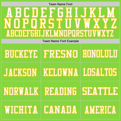 Custom Neon Green White-Yellow Mesh Authentic Football Jersey - Sky-Custom