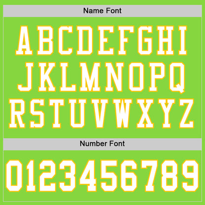 Custom Neon Green White-Yellow Mesh Authentic Football Jersey - Sky-Custom