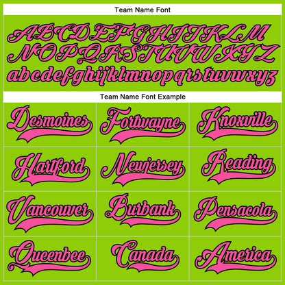 Custom Neon Green Pink-Black Hockey Lace Neck Jersey - Sky-Custom