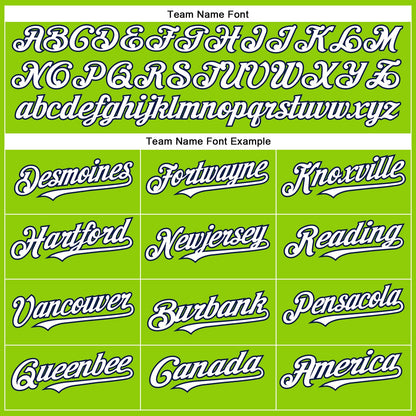 Custom Neon Green White-Navy Authentic Baseball Jersey - Sky-Custom