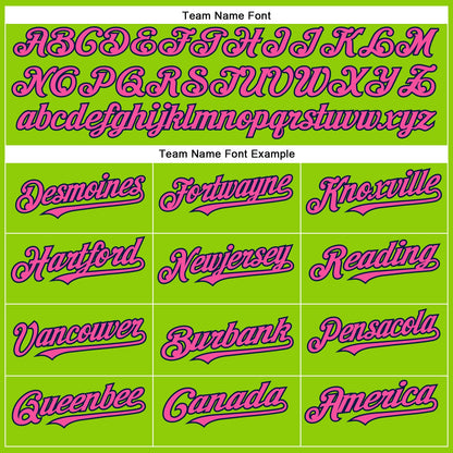 Custom Neon Green Pink-Navy Authentic Baseball Jersey - Sky-Custom